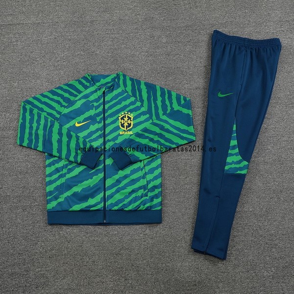 Nuevo Conjunto Completo Ropa Deportiva Con Cremallera Larga Brasil 2022 Verde Baratas