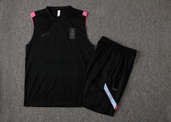 Nuevo Entrenamiento Sin Mangas Conjunto Completo Corea 22/23 Negro Baratas