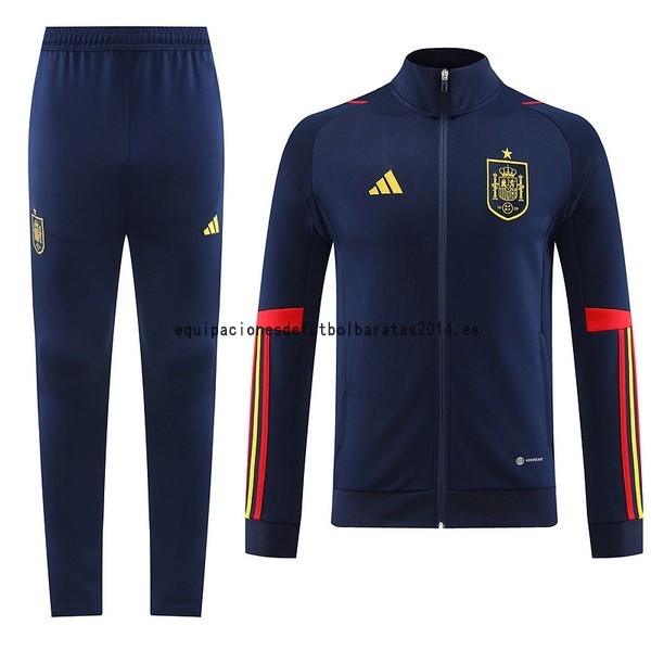 Nuevo Conjunto Completo Ropa Deportiva Con Cremallera Larga España 2022 Azul Marino Baratas