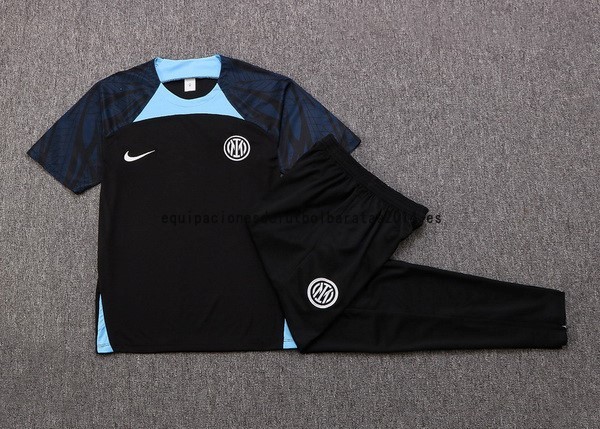 Nuevo Entrenamiento Conjunto Completo Inter Milán 22/23 Negro Azul Baratas