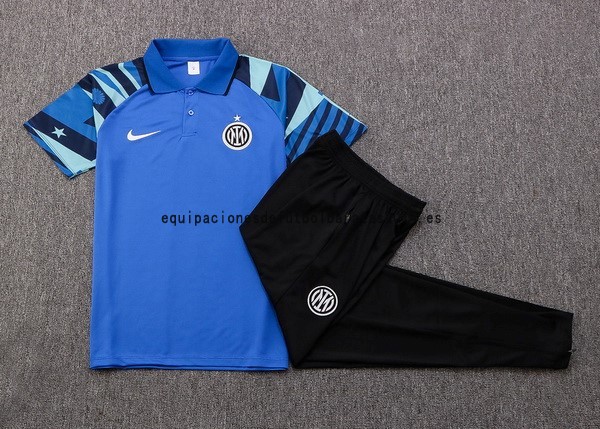 Nuevo Conjunto Completo Polo Inter Milán 22/23 Azul Negro Baratas
