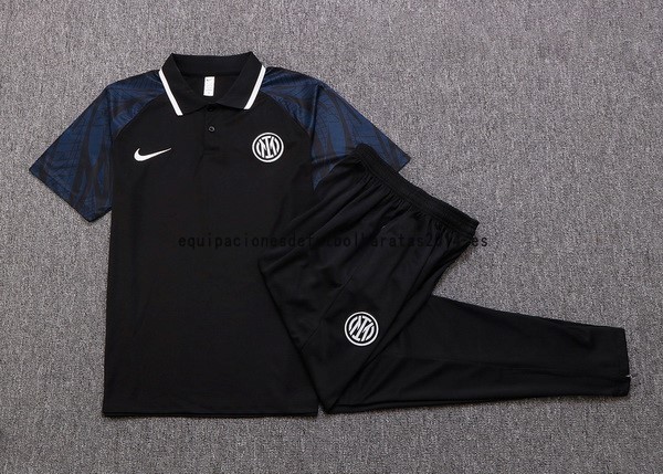 Nuevo Conjunto Completo Polo Inter Milán 22/23 Negro Gris Baratas