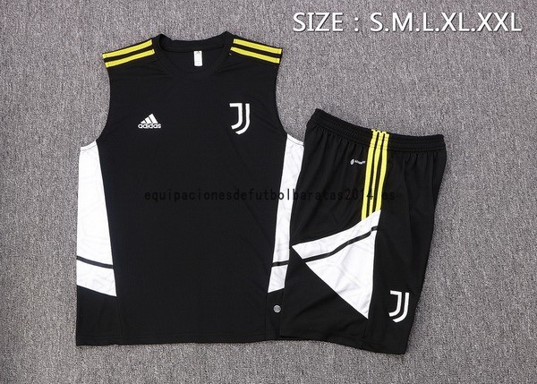 Nuevo Entrenamiento Sin Mangas Conjunto Completo Juventus 2022 2023 Negro Blanco Baratas