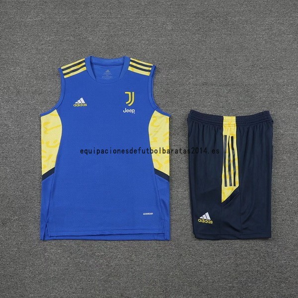 Nuevo Entrenamiento Sin Mangas Conjunto Completo Juventus 22/23 Azul Amarillo Baratas