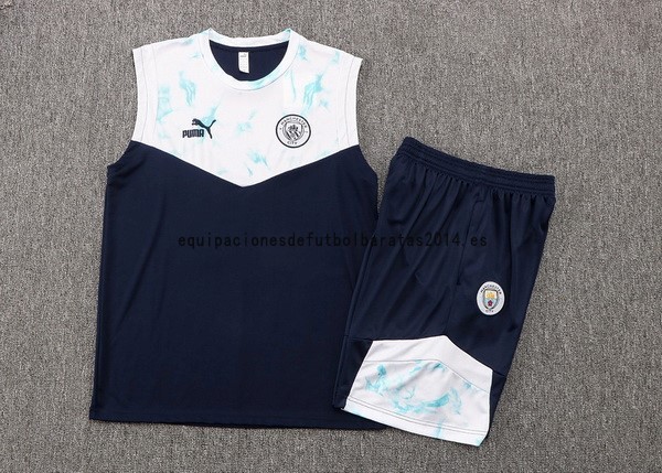 Nuevo Entrenamiento Sin Mangas Conjunto Completo Manchester City 2022 2023 Azul Blanco Baratas