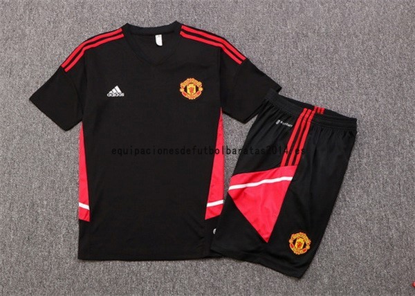 Nuevo Entrenamiento Conjunto Completo Manchester United 22 23 Negro I Rojo Baratas