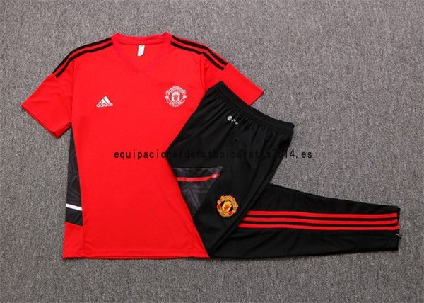 Nuevo Entrenamiento Conjunto Completo Manchester United 22/23 Rojo I Negro Baratas