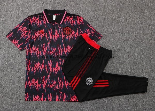 Nuevo Conjunto Completo Polo Manchester United 22/23 Rojo I Negro Baratas