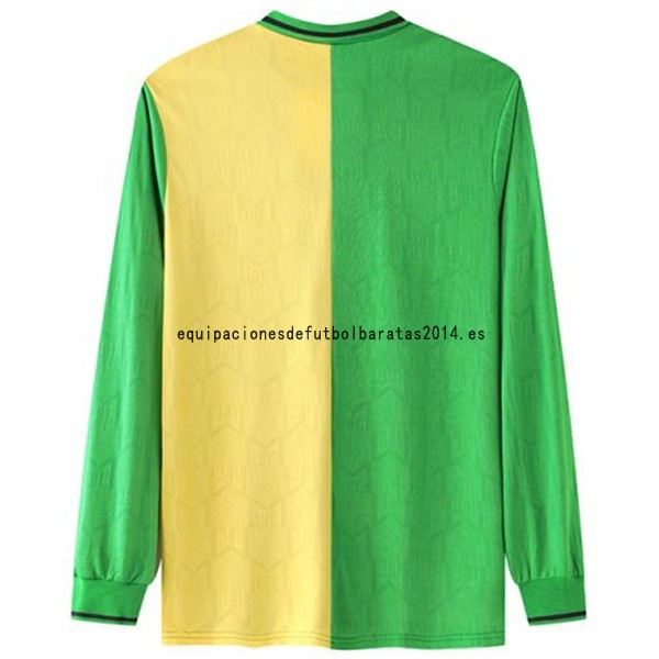 Nuevo 3ª Manga Larga Manchester United Retro 1992 1994 Verde Amarillo Baratas