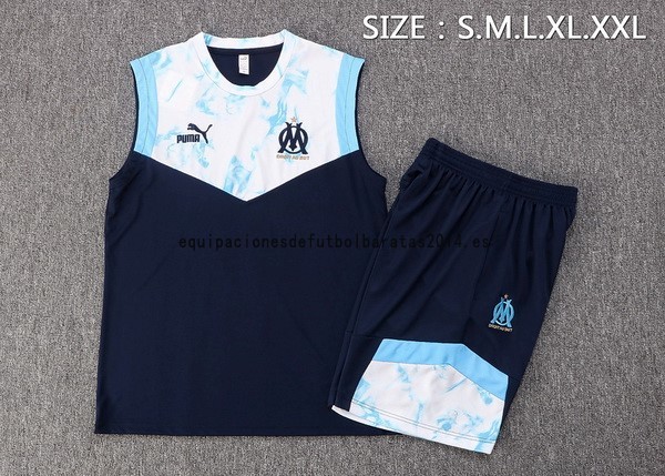 Nuevo Entrenamiento Sin Mangas Conjunto Completo Marsella 2022 2023 Azul Blanco Baratas