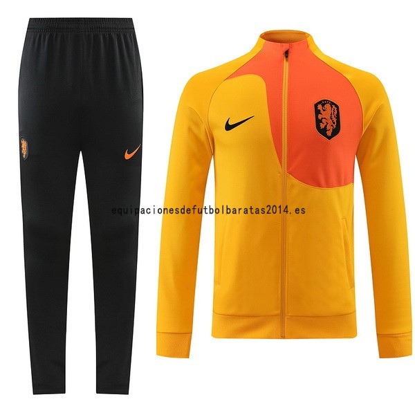 Nuevo Conjunto Completo Ropa Deportiva Con Cremallera Larga Países Bajos 2022 Naranja Negro Baratas