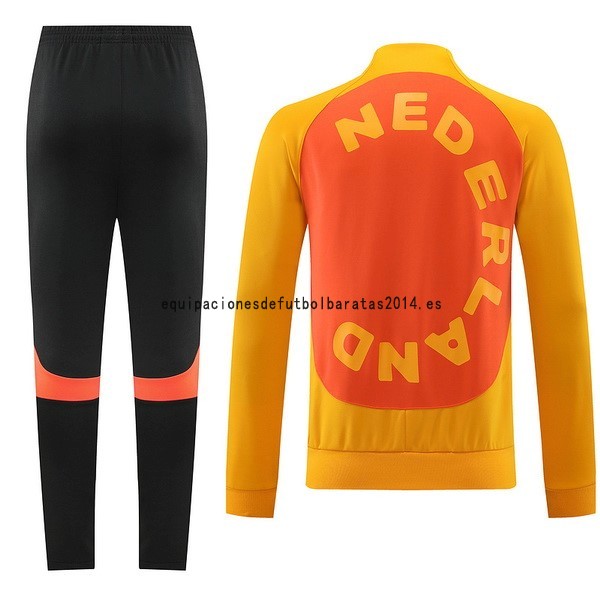 Nuevo Conjunto Completo Ropa Deportiva Con Cremallera Larga Países Bajos 2022 Naranja Negro Baratas