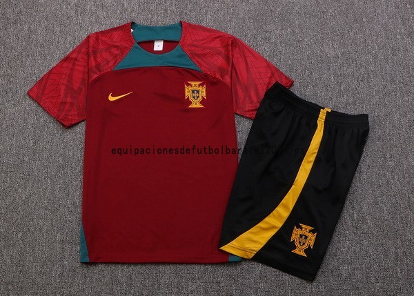 Nuevo Entrenamiento Conjunto Completo Portugal 2022 Rojo I Verde Negro Baratas