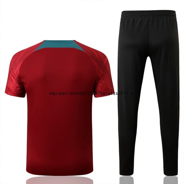 Nuevo Entrenamiento Conjunto Completo Portugal 2022 Rojo Verde Negro Baratas