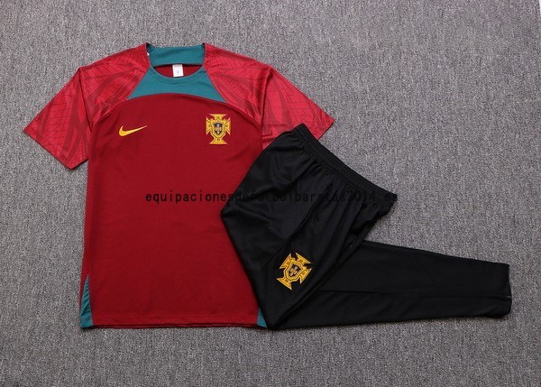 Nuevo Entrenamiento Conjunto Completo Portugal 2022 Rojo Verde Negro Baratas