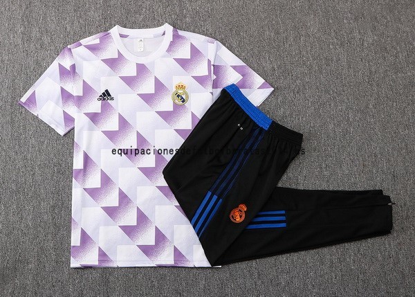 Nuevo Entrenamiento Conjunto Completo Real Madrid 22/23 Blanco Purpura Negro Baratas