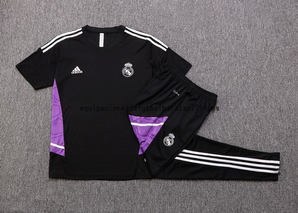 Nuevo Entrenamiento Conjunto Completo Real Madrid 22/23 Negro Purpura Blanco Baratas