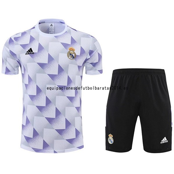 Nuevo Entrenamiento Conjunto Completo Real Madrid 22/23 Purpura Blanco Negro Baratas