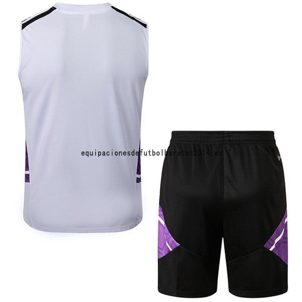 Nuevo Entrenamiento Sin Mangas Conjunto Completo Real Madrid 22/23 Blanco Purpura Negro Baratas