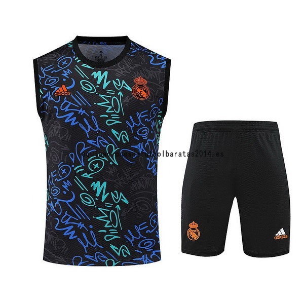Nuevo Entrenamiento Sin Mangas Conjunto Completo Real Madrid 22/23 Negro I Verde Baratas
