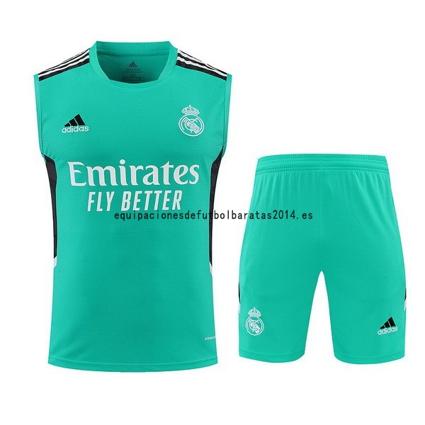 Nuevo Entrenamiento Sin Mangas Conjunto Completo Real Madrid 22/23 Verde Negro Baratas
