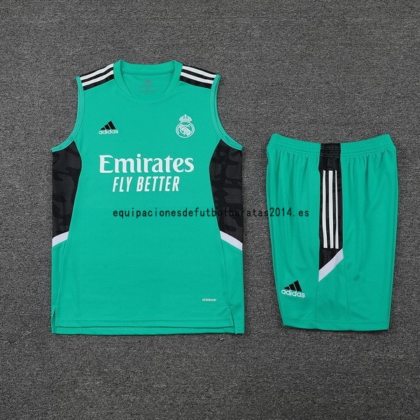 Nuevo Entrenamiento Sin Mangas Conjunto Completo Real Madrid 22/23 Verde Negro Baratas