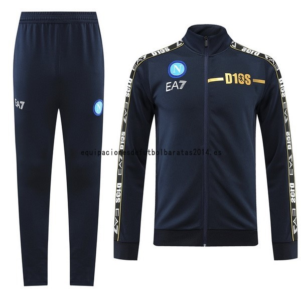 Nuevo Conjunto Completo Ropa Deportiva Con Cremallera Larga Napoli 2022 2023 Azul Marino Baratas