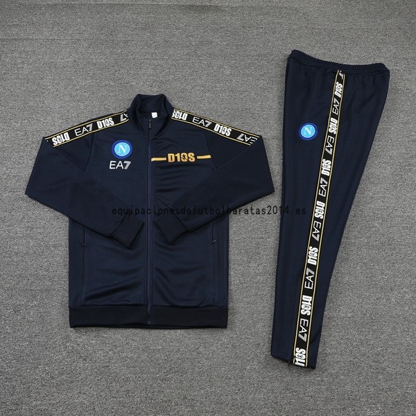 Nuevo Conjunto Completo Ropa Deportiva Con Cremallera Larga Napoli 2022 2023 Azul Marino Baratas