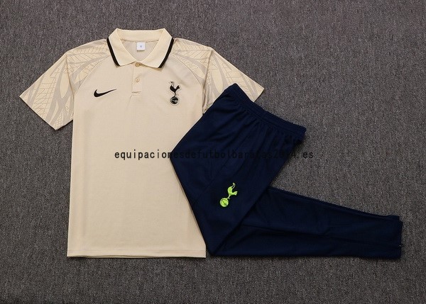 Nuevo Conjunto Completo Polo Tottenham Hotspur 22/23 Amarillo Negro Baratas